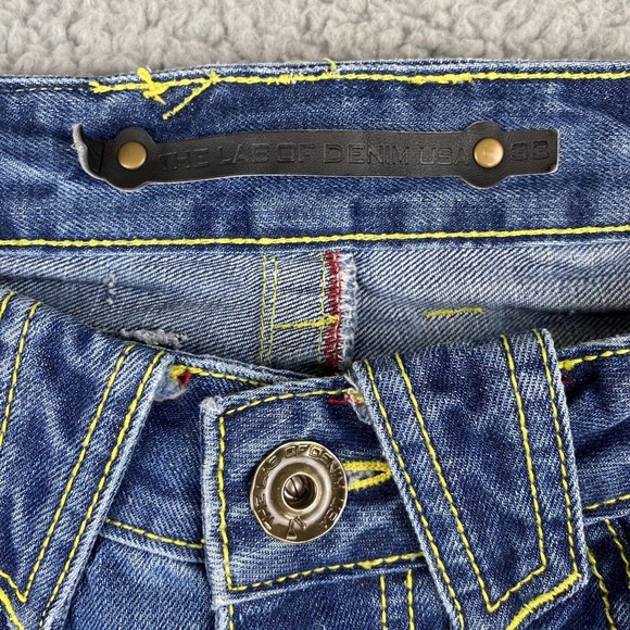 The Lab Of Denim USA Men’s Jeans Straight Waist 33” Medium Wash Butterfly Button - Picture 4 of 14